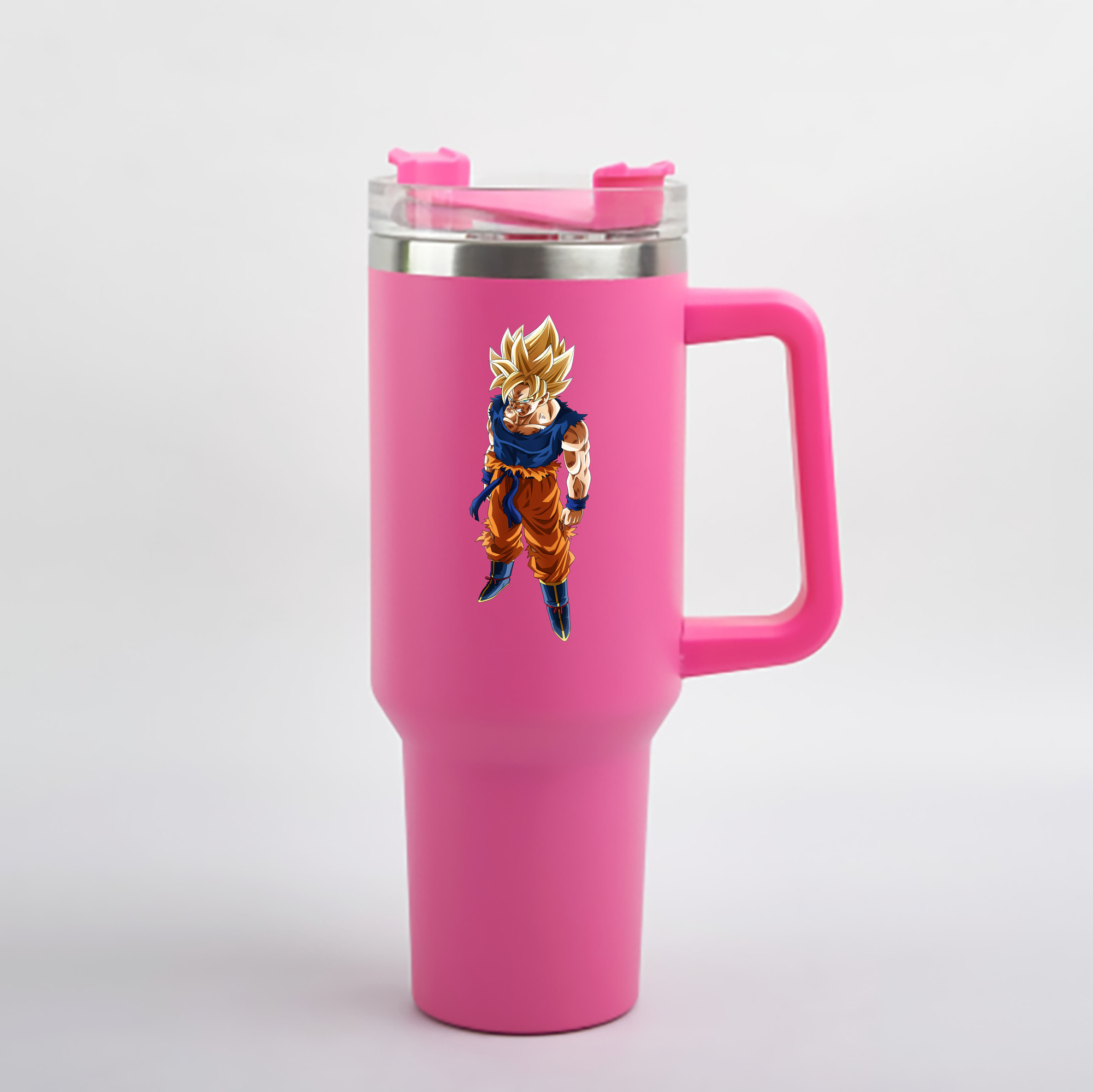 （画像用） ドラゴンボール 孫悟空（そん ごくう）Son Goku カカロット DRAGON BALL Kakarotto 1200mL車用タンブラー - クリスタルステッカー（プラスチックストロー付き）